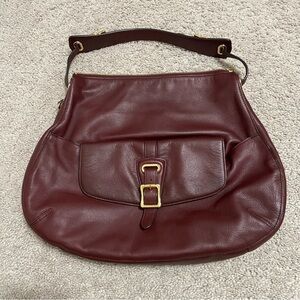 SOLD - Lauren by Ralph Lauren Burgundy Leather Shoulder Bag